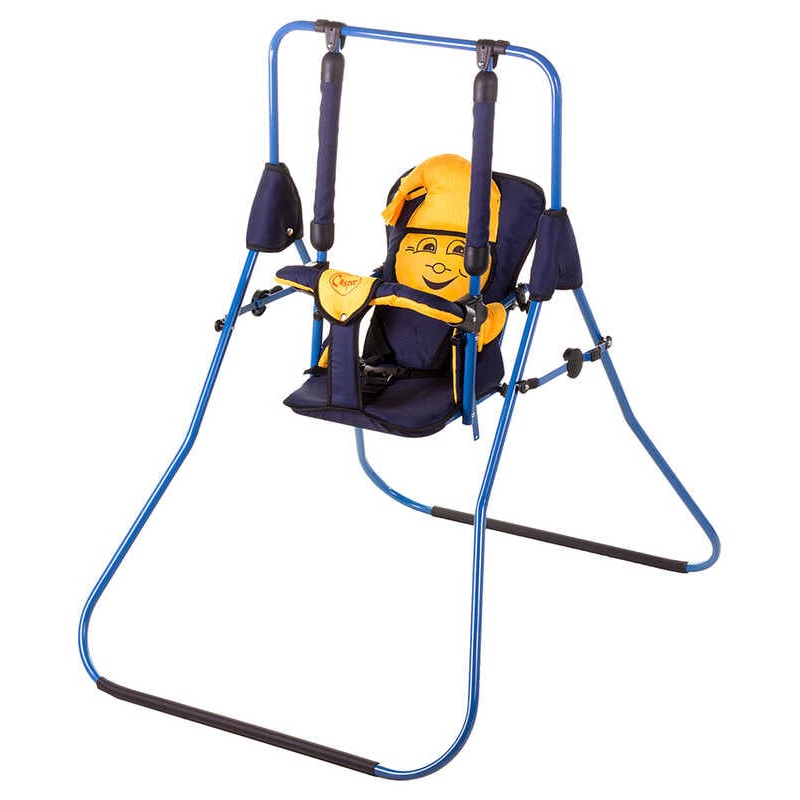 гр Гойдалка підлогова “Алінка“ 24877 (1) темно-синій каркас, темно-синя матерія, жовтий гномик