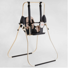 гр Гойдалка підлогова “Алінка“ 7861 (1) бежевий каркас, темно-сіра матерія, бежевий гномик