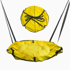 гр Гойдалка-гамак, колір жовтий GL 270895 (1) D подушки = 60 см, подушка з водонепроникного матеріалу, 120-150 кг, ремінці, D чохла = 105 см, знімний чохол, в пакеті