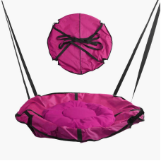 гр Гойдалка-гамак, колір малиновий GL 270895 (1) D подушки = 60 см, подушка з водонепроникного матеріалу, 120-150 кг, ремінці, D чохла = 105 см, знімний чохол, в пакеті