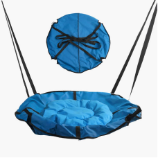 гр Гойдалка-гамак, колір синій GL 270895 (1) D подушки = 60 см, подушка з водонепроникного матеріалу, 120-150 кг, ремінці, D чохла = 105 см, знімний чохол, в пакеті