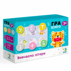 гр Гра Бінго “Вивчаємо літери“ 300197 (16) “Dodo“, 5 карточок, 30 фішок, в коробці