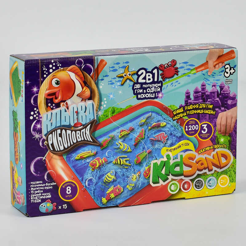 гр Гра велика 2в1 “Кльова риболовля“ та “Кінетичний пісок Kidsand“ KRKS-01-01U (5) “Danko Toys“