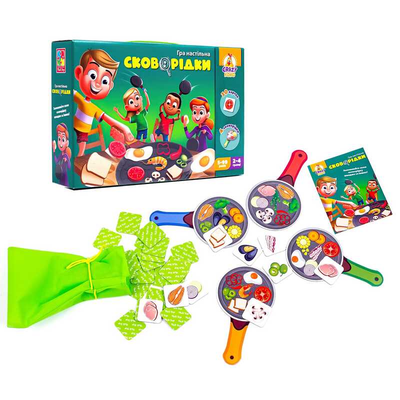гр Гра на швидкість “Cковорідки“ - VT2309-01 /укр/  (7) “Vladi Toys“, 30 карточок, мішочок
