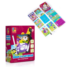 гр Гра настільна “Пиши та витирай. Ферма“ (укр) VT5010-19 (12) “Vladi Toys“, 34 магнітні елементи