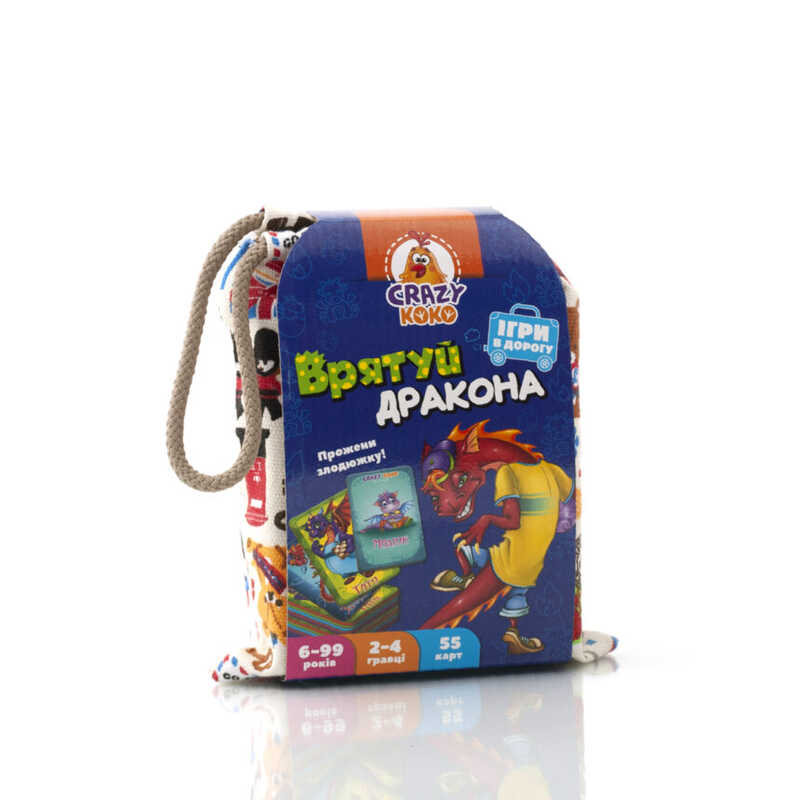 гр Гра настільна “Врятуйте дракона“ (укр) VT8077-11 (12) “Vladi Toys“, 55 карт, у мішку