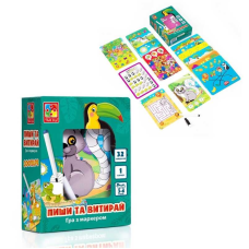 гр Гра настільна “Пиши та витирай. Зоопарк“ (укр) VT 5010-20 (12) “Vladi Toys“, 34 магнітні елементи