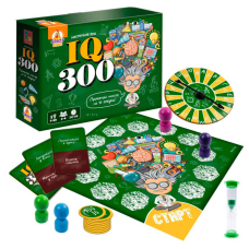 гр Гра настільна розважальна “IQ300“ VT8055-46 (5) “Vladi Toys“, гральне поле, 50 карток, 9 жетонів, 4 пішаки, колесо фортуни, пісочний годинник, правила гри, в коробці