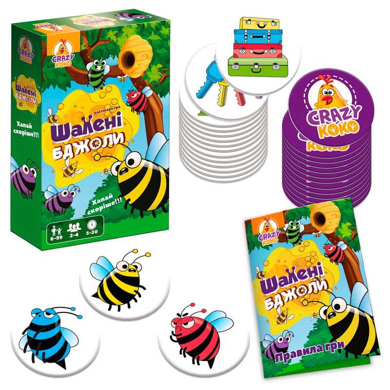 гр Гра настільна розважальна “Шалені бджоли“ VT8077-06 (21) “Vladi Toys“