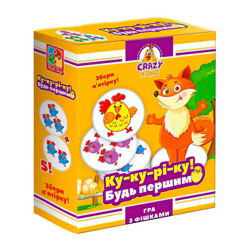 гр Гра настільна розважальна Crazy Koko “Ку-ку-рі-ку“ VT8025-08 (16) “Vladi Toys“, в коробці