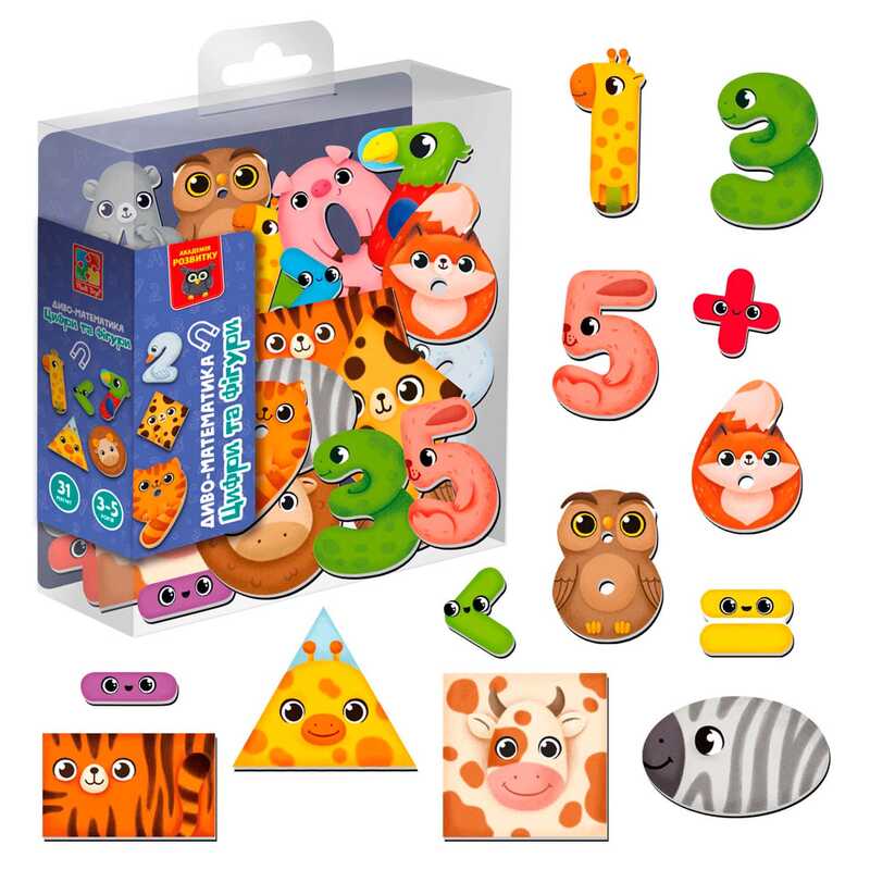 гр Гра розвиваюча магнітна “Диво-математика. Цифри та фігури“ (укр) - VT5411-19 (20) “Vladi Toys“ 