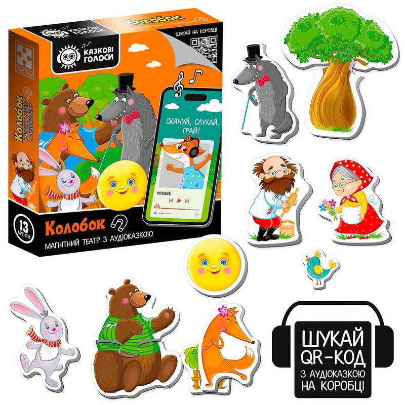 гр Гра розвиваюча Магнітний театр з аудіоказкою Казкові голоси “Колобок“ 3206-38 (20) “Vladi Toys“