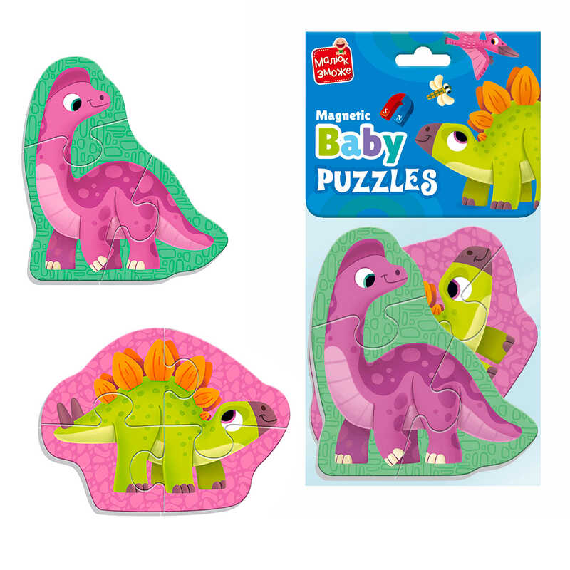 гр Гра розвиваюча пазли бейбі магнітні “Малюк зможе. Динозаврики“  VT3208-27 (50)  “Vladi Toys“