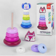 гр Дерев“яна пірамідка 90735 (50) “4FUN Game Club Wood“ 2 види, в коробці