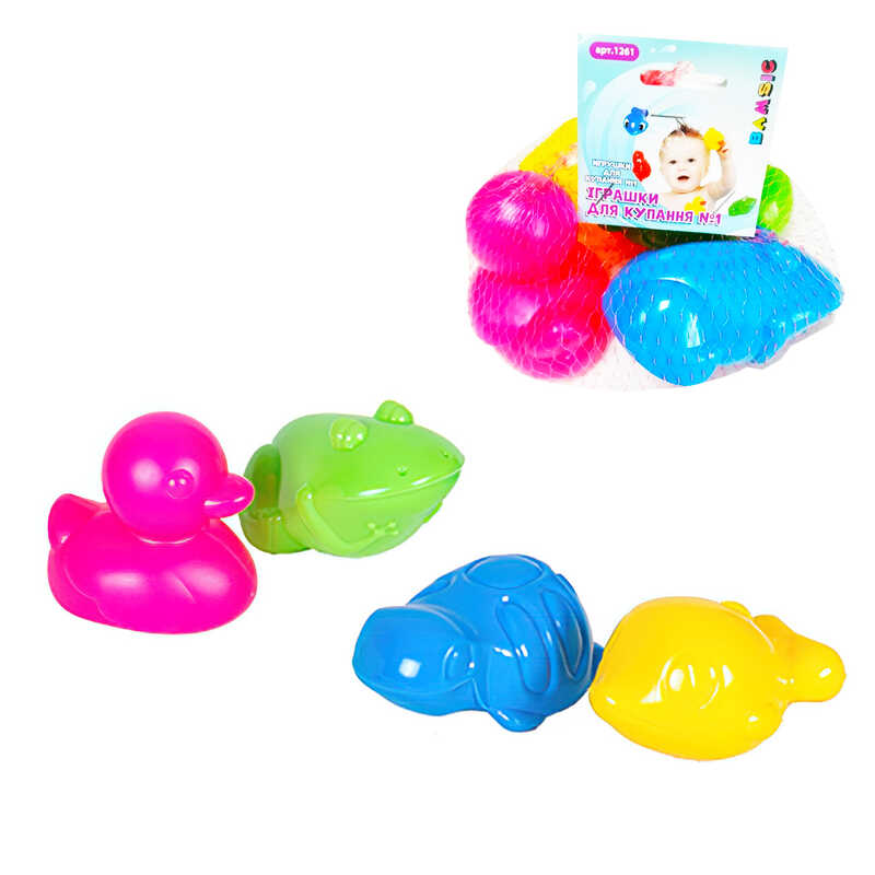 гр Дитячий набір “Іграшки для купання №1 4 шт“ 1261 (28) “BAMSIC“ гр Дитячий набір “Іграшки для купання №1 4 шт“ 1261 (28) “BAMSIC“