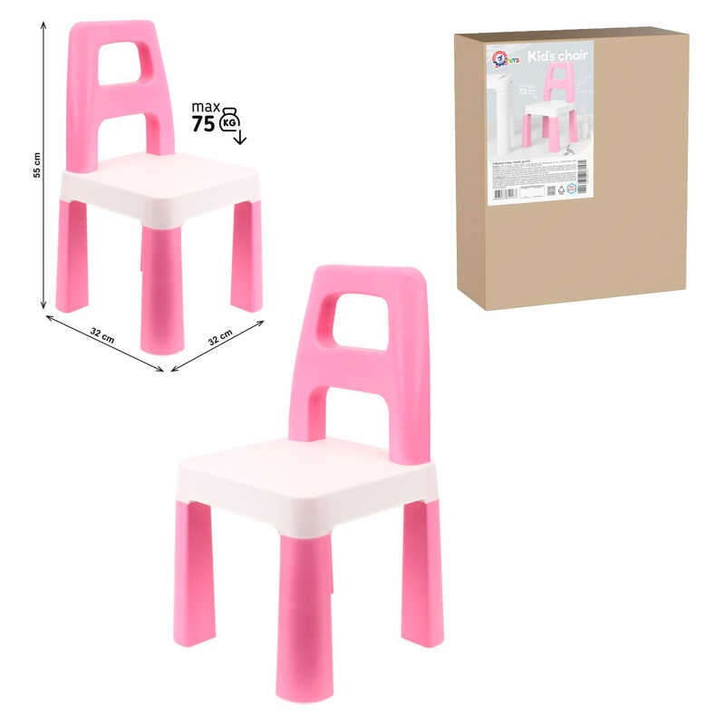 гр Дитячий стілець 0167 (1) Світло-Рожевий “Technok Toys“, 32х32х55 см, у коробці