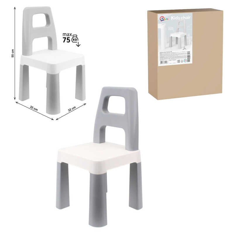 гр Дитячий стілець 0198 (1) Сірий “Technok Toys“, 32х32х55 см, у коробці