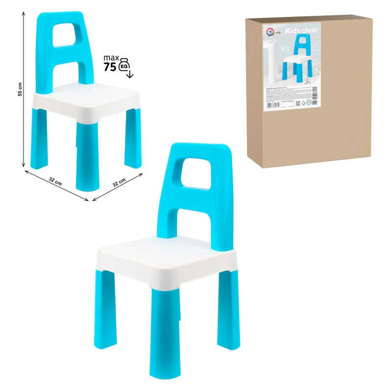 гр Дитячий стілець 9710 (1) Світло-Блакитний “Technok Toys“, 32х32х55 см, у коробці