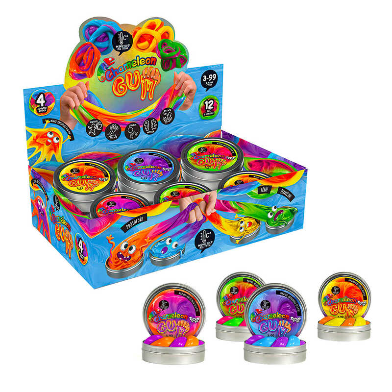 гр Жуйка для рук “Chameleon Gum“ ChGUM-01-01U,02U,03U,04U УКР. (12) “Danko toys“, ЦІНА ЗА 1 ШТУКУ гр Жуйка для рук “Chameleon Gum“ ChGUM-01-01U,02U,03U,04U УКР. (12) “Danko toys“, ЦІНА ЗА 1 ШТУКУ