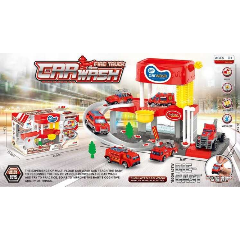 Автомийка 10 A-3 (12) світло, звук, тече вода, 3 машинки, в коробці