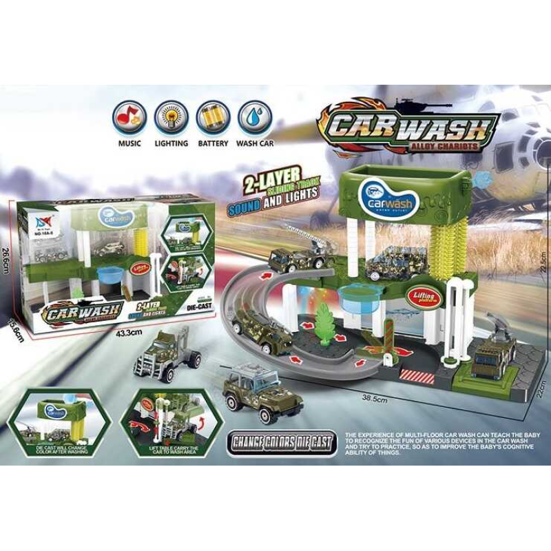 Автомийка 10 A-5 (12) світло, звук, тече вода, 3 машинки, в коробці