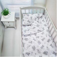 гр Змінний комплект постільної білизни “Ведмежа на хмаринці“ 15357 (1) тканина БЯЗЬ Gold Lux, розмір 120*60 см “Bimbo“