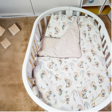 гр Змінний комплект постільної білизни для овального ліжечка “Лисеня“ 44571 (1) тканина РАНФОРС, розмір 110*90 см “Bimbo“
