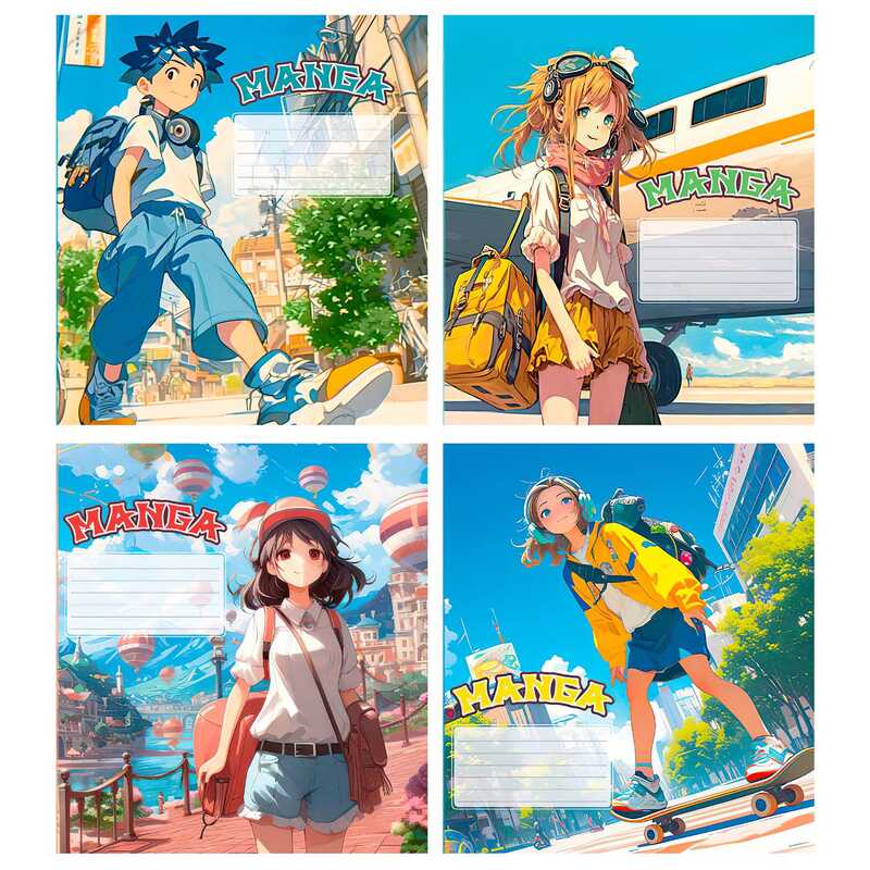 гр Зошит “Manga“ 18 арк., 18-К-104 клітинка ЦІНА ЗА 32 ШТУКИ В УПАКОВЦІ (1) ВИДАЄТЬСЯ МІКС ВИДІВ