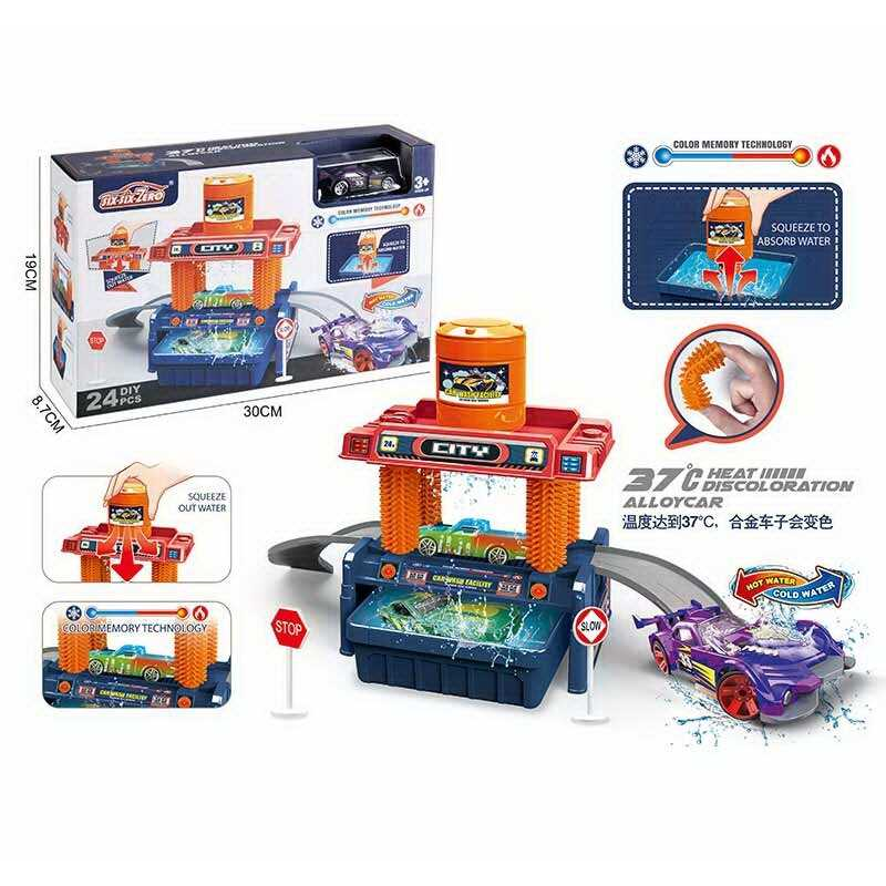 Автомийка 660 S 102 (48/2) машинка змінює колір, трек, контейнер та бак для води, аксесуари, наліпки, в коробці