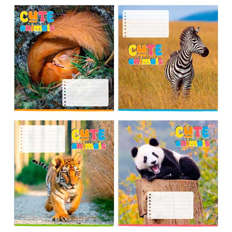 гр Зошит “Милі тварини“ 12 арк., 12-К-960 клітинка, ЦІНА ЗА 32 ШТУКИ В УПАКОВЦІ (1) ВИДАЄТЬСЯ МІКС ВИДІВ