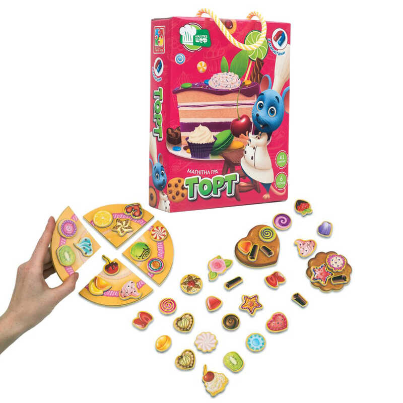 гр Гра магнітна “Торт“ VT3004-01 укр. (8) “Vladi Toys“, 6 основ, 41 магнітний елемент гр Гра магнітна “Торт“ VT3004-01 укр. (8) “Vladi Toys“, 6 основ, 41 магнітний елемент