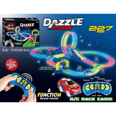 Автотрек на радіокеруванні 156 (18/2) довжина траси 475 см, 227 деталей, машинка на радіокеруванні, світло, звук, в коробці 