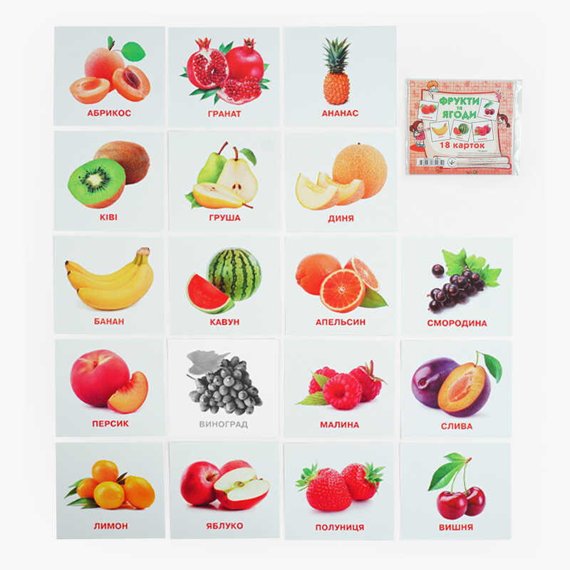 гр Картки міні (18 карток) “Фрукти та ягоди“ 9789669754851 (40) “Jumbi“