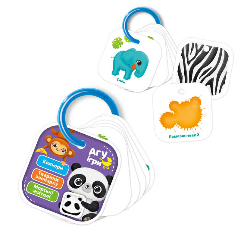 гр Картки на кільці “Кольори. Тварини“ /укр/ - VT2000-01 (12) “Vladi Toys“