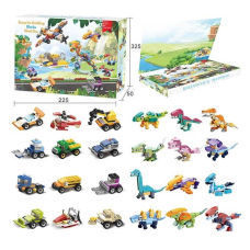 Адвент-календар GL 029 (20) конструктор, 24 комірки, машинки та динозаври, в коробці