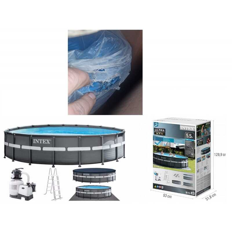 Intex ПОШКОДЖЕНА ЧАША Басейн каркасний 26330 NP (1) об`єм води:26423л, розмір: 549х132см, сходи, насос-фільтр піщаний – 6000 л/год, скіммер, ПОШКОДЖЕН