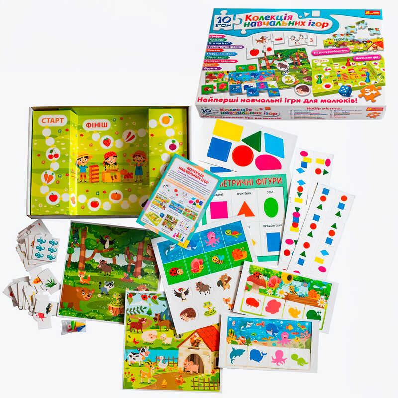 гр Колекція навчальних ігор 10156011У (6) “Ранок“, 10 ігор, в коробці 