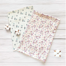 гр Комплект пелюшок “Єдинороги та панда“ 15434  (1) 2шт в комплекті, тканина СИТЕЦЬ, розмір 100*80 см “Bimbo“