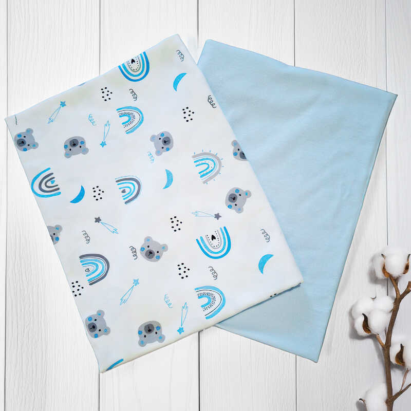 гр Комплект пелюшок “Ведмедик та веселка“ 92771  (1) 2шт в комплекті,  тканина ФЛАНЕЛЬ premium, розмір 100*80 см “Bimbo“