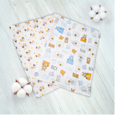 гр Комплект пелюшок “Ведмедики“ 46051  (1) 2шт в комплекті, тканина СИТЕЦЬ, розмір 100*90 см “Bimbo“