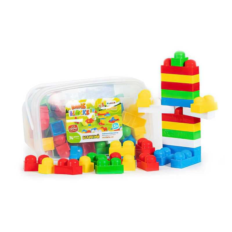 гр Конструктор “BAMSIBLOCK №5“ 115/6 (8) “BAMSIC“, 74 деталі, в відрі гр Конструктор “BAMSIBLOCK №5“ 115/6 (8) “BAMSIC“, 74 деталі, в відрі