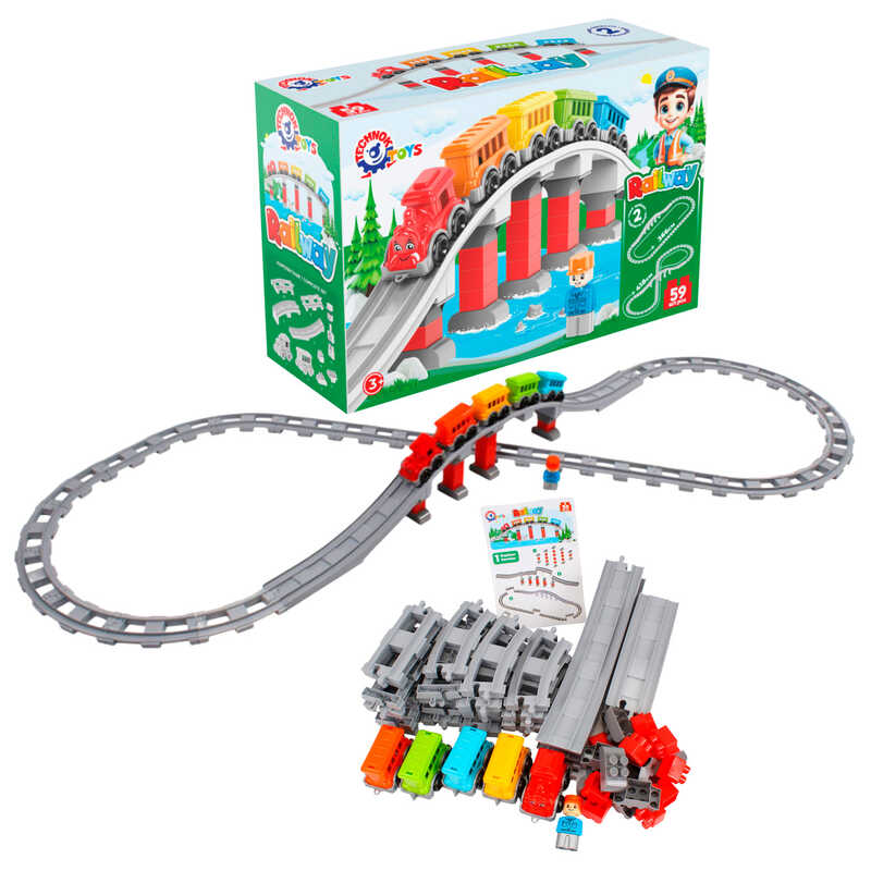 гр Конструктор Залізниця 1300 (3) “Technok Toys“, 59 деталей, в коробці