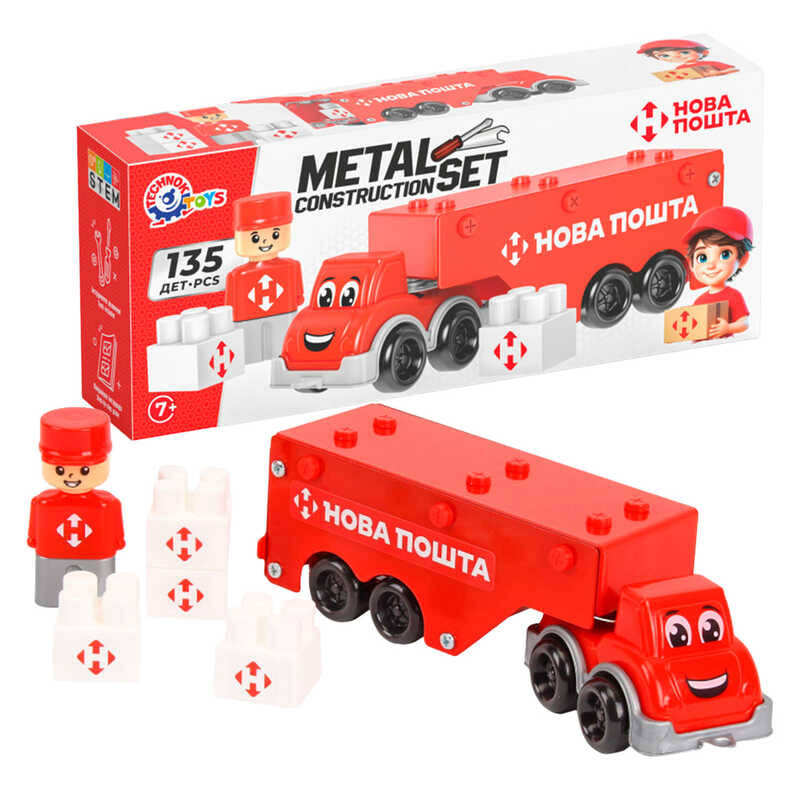 гр Конструктор металевий “Фура“ 1416 (6) “Technok Toys“, 135 деталей, викрутка, в пакеті гр Конструктор металевий “Фура“ 1416 (6) “Technok Toys“, 135 деталей, викрутка, в пакеті