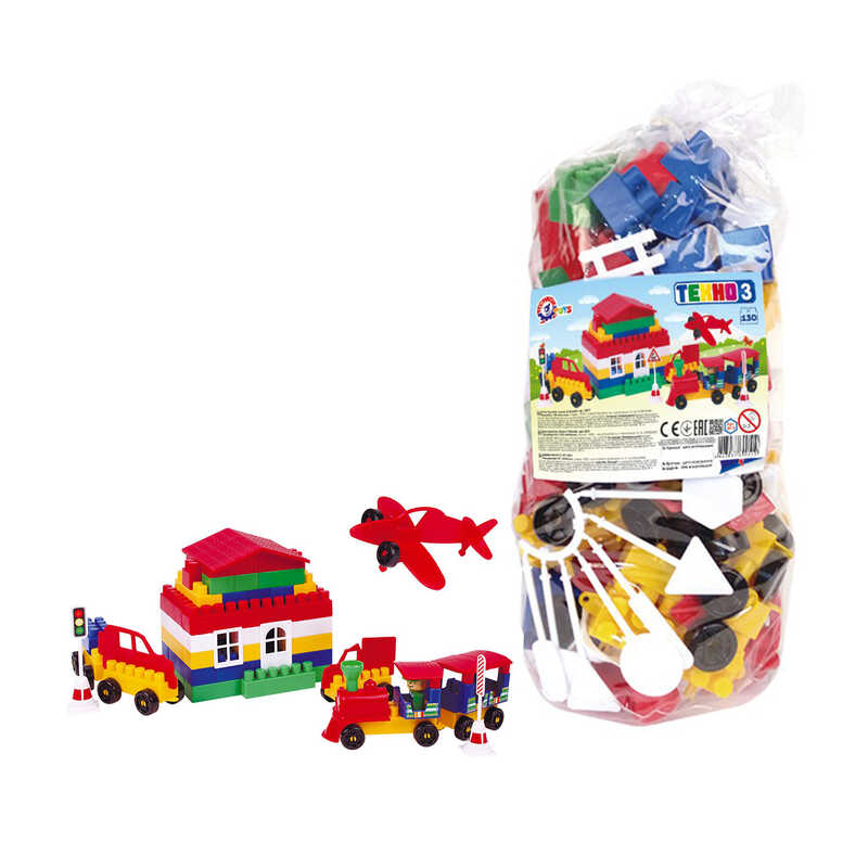 гр Конструктор №3 0519 (10) “Technok Toys“ 130 деталей, в пакеті