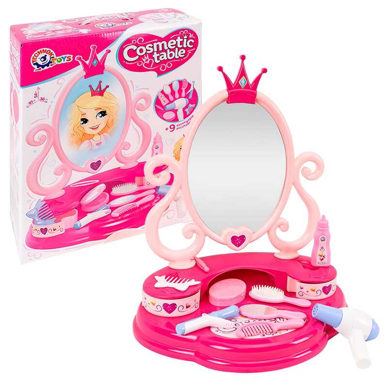 гр Косметичний столик 8676 (3) “Technok Toys“, 9 аксесуарів, дзеркало, в коробці