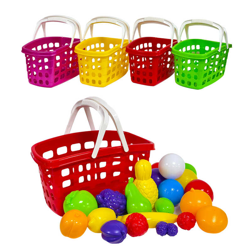 гр Кошик з ручкою, з фруктами+кульки 010/10 (10) “Bamsic“