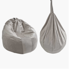 гр Крісло-мішок “Груша“ 54006 колір сірий (1)  чохол — меблевий велюр, наповнювач — пінопластові кульки, внутрішній чохол,  в пакеті