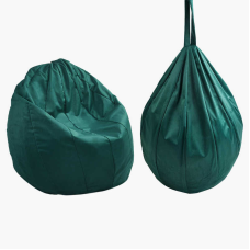 гр Крісло-мішок “Груша“ 62295 колір зелений (1)  чохол — меблевий велюр, наповнювач — пінопластові кульки, внутрішній чохол,  в пакеті