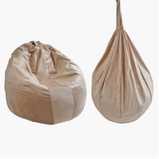 гр Крісло-мішок “Груша“ 80356 колір бежевий (1) чохол — меблевий велюр, наповнювач — пінопластові кульки, внутрішній чохол,  в пакеті