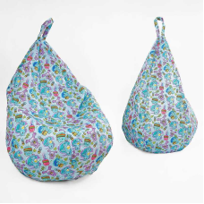 гр Крісло-мішок дитяче “Груша“ Д31263 “Ведмедик з бургером“ (1) герой, висота у підвішеному положенні 88 см, знімний водонепроникний чохол, в плівці